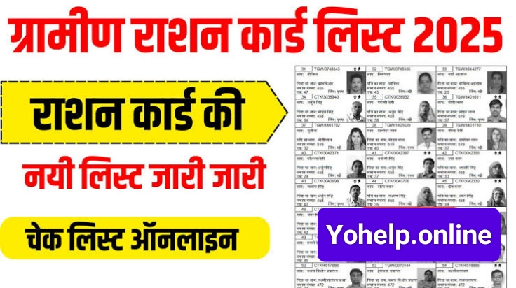 राशन कार्ड ग्रामीण सूची 2025